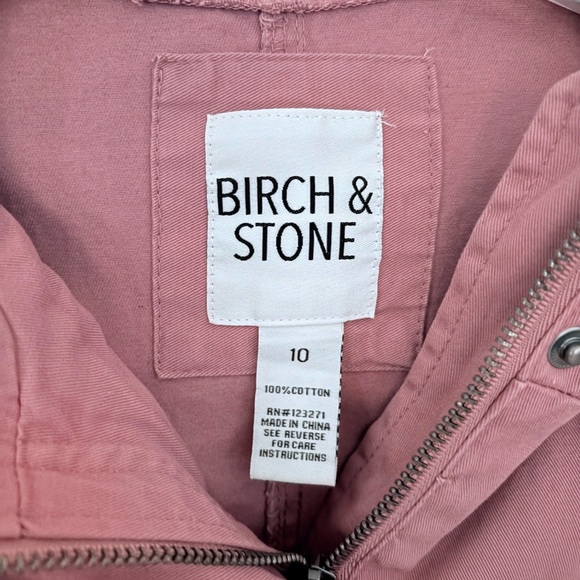 Birch & Stone Girl’s Dusty Pink Hooded Lightweight Utility Jacket Size 10 - Picture 3 of 5